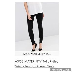 EUC ASOS MATERNITY TALL Ridley Skinny Jeans in Clean Black 0 / 24 / 2 / 25